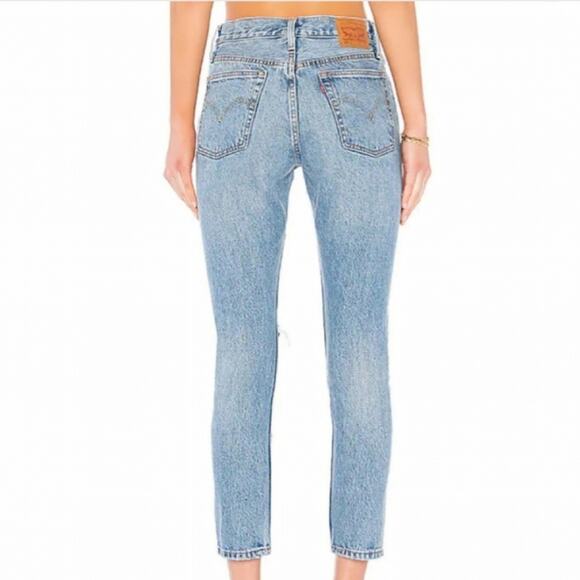 Levi's 501 Skinny Button Fly Distressed Light Wash Jeans - Picture 8 of 12